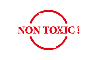NON TOXIC ! - Red Rubber Stamp with text NON TOXIC !
