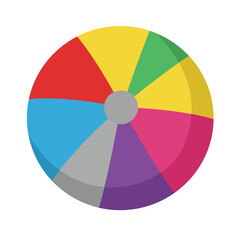 Obraz premium Colorful Segmented Beach Ball Flat Icon