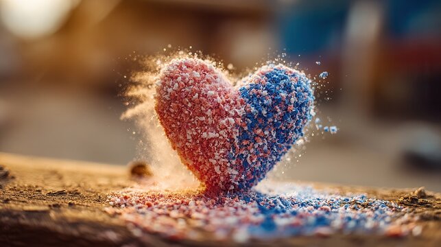 Share the love with this stunning heart of pink and blue, perfect for Valentine's Day, anniversaries, or any heartfelt message of affection