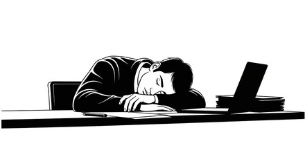 A person working on a computer in a stressed way