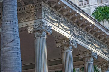 Pantheon Style Roof and Columns in Sunlight.