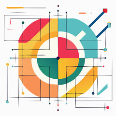 Vibrant Abstract Geometric Ring Mosaic With Bright Color Blocks And Linear Accents In Modern Design