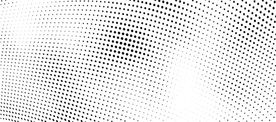 Modern abstract black and white dot pattern background, creating a dynamic optical illusion with flowing geometric waves and a sleek digital texture for contemporary graphic design