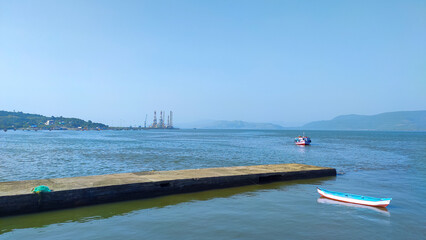 beautiful view at dighi jetty in maharashtra in india.