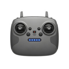 Advanced Gray Drone Remote Controller with Dual Joysticks and Blue Indicator Lights.