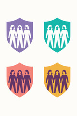 Sisterhood Shield Icon Set