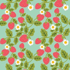 seamless pattern with stawberries.Strawberry background image.