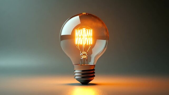 Glowing vintage light bulb illuminating a dark space