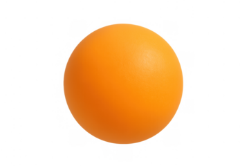 Orange table tennis ball, a symbol of athleticism and dynamic play, captured as a cutout asset on a transparent background