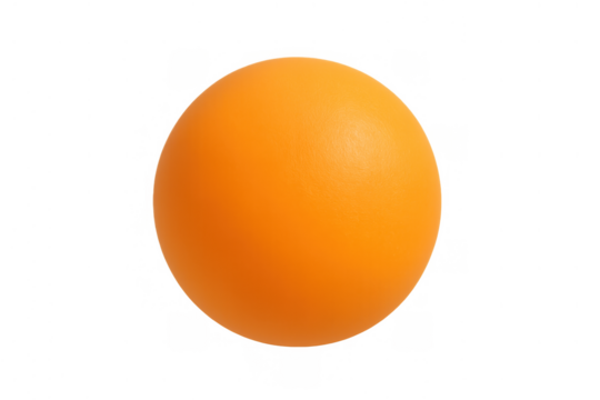 Orange table tennis ball, a symbol of athleticism and dynamic play, captured as a cutout asset on a transparent background - Powered by Adobe