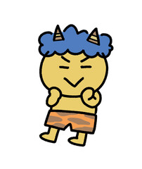 かわいい黄鬼のイラスト