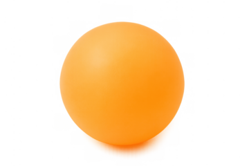 Orange table tennis ball isolated on transparent background, reflecting competition, sports, and championship concepts