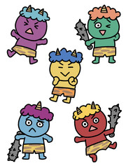 かわいい鬼のイラストセット