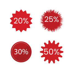 Set of discount labels.