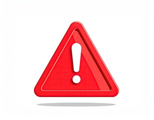 Red triangle warning symbol with a white exclamation point