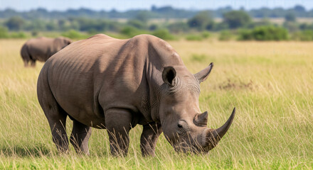 Obraz premium Rhinoceros in African Grassland