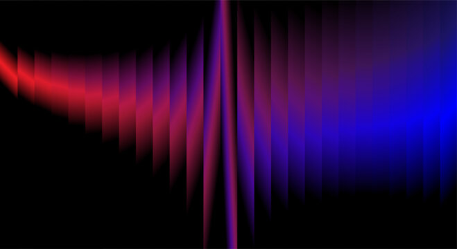 Abstract red and blue light streaks on black background