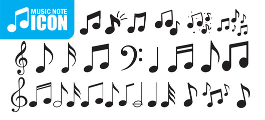 Extensive Music Notes and Clefs Icon Collection