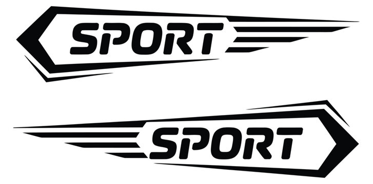 Dynamic sports graphic design with sleek modern lines for athletic branding and marketing