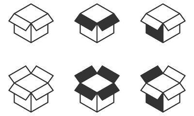 Open box icon set vector illustration