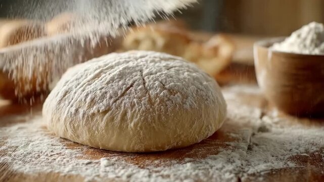 Dough preparation focusing on fermentation process showcasing bubbling texture essential for soft airy crumb in French bread.