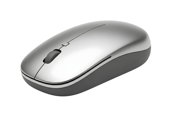 wireless mouse isolated on transparent background for computer usage and work