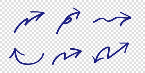 Set Of Blue Arrow, Double Direction Arrow, Set Of Hand Drawn Doddle, Hand Drawn Doddle Arrow, Double Headed Arrow
