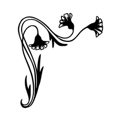 vintage style floral motif for decorative design