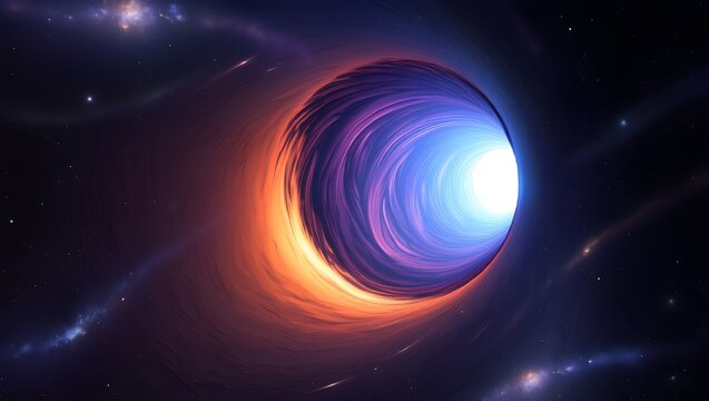 Abstract blue space swirl background with glowing light and galaxy pattern