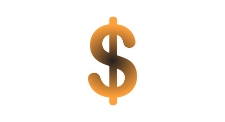 Fototapeta premium Golden dollar sign symbol isolated on white background