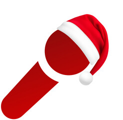 Red Christmas Audio Communication Icon with a Santa Hat for Holiday Support Call
