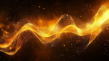 Glowing ribbon waves form a soft spiral symbolizing fluidity motion and continuous growth representing energy flow harmony and the elegance of abstract luminous forms in dynamic composition