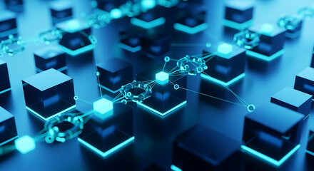 Abstract Blockchain Network Technology Background