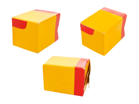 Yellow camera film box on transparent background. - Powered by Adobe