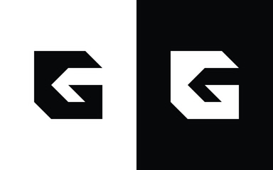 Fototapeta premium Abstract geometric letter G logo with bold minimalist structure and sharp symmetry. Ideal for modern branding, esports, or tech identity. Editable EPS vector file included