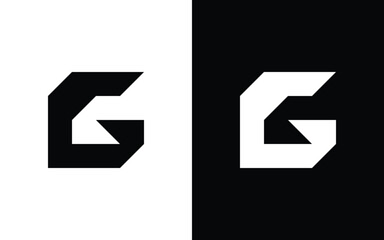 Abstract geometric letter G logo with bold minimalist structure and sharp symmetry. Ideal for modern branding, esports, or tech identity. Editable EPS vector file included