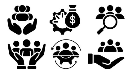 Teamwork and Financial Icons error call