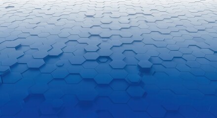 Abstract 3d hexagonal pattern with smooth blue gradient background, for technology, data, structure, modern design concepts for digital applications futuristic themes