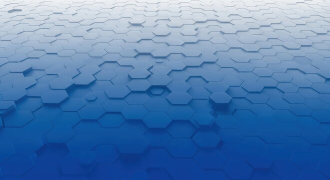 Abstract 3d hexagonal pattern with smooth blue gradient background, for technology, data, structure, modern design concepts for digital applications futuristic themes