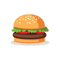 Juicy beef burger with fresh green lettuce