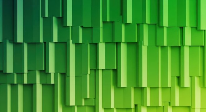 Geometric green abstract background with gradient shades dark to light green, for growth, nature, technology, dynamic patterns in digital design presentations