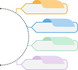 Infographic with 4 Steps, Vector Flat Infographic Element, Infographic Elements for Process Charts, Workflow, Step-by-Step Layout, and Business Presentation.