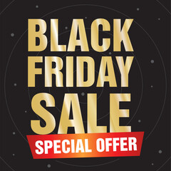 Black Friday Sale Banner and Shopping Elements 