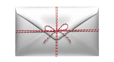 Gift - Silver metallic gift box wrapped with red and white striped string bow, elegant present for holidays and special occasions