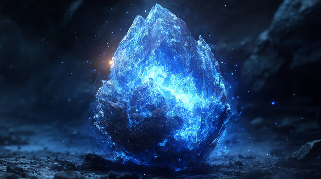 Ice melting into a glowing life form symbolizes transformation emergence and the delicate balance between fragility and vitality representing the birth of energy and organic evolution