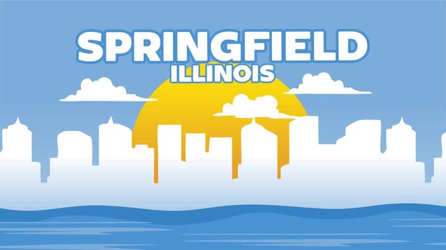 silhouette of springfield illinois city view