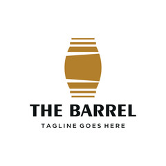 Modern Abstract Golden Brown Barrel for wineries, breweries distilleries pubs or beverage industry logo design