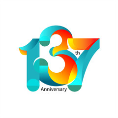 vector abstract, 137th anniversary symbol