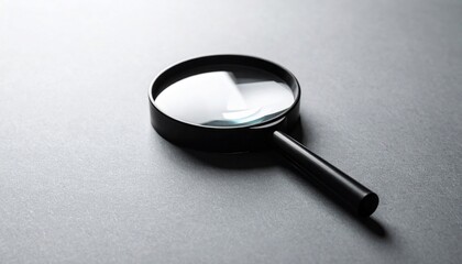 Magnifying glass resting on a dark surface, highlighting clarity and precision of vision