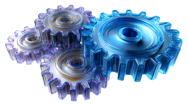 Interlocking Gears: A close-up view of intricately meshing gears, symbolizing the power of teamwork and collaboration. Emphasizing the harmony and efficiency of interconnected systems.